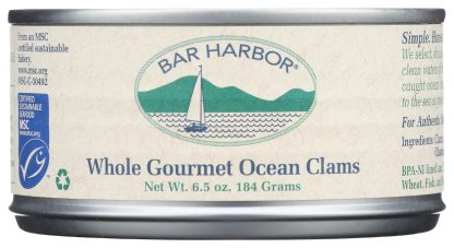 BAR HARBOR: Whole Gourmet Ocean Clams, 6.5 oz