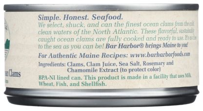 BAR HARBOR: Whole Gourmet Ocean Clams, 6.5 oz