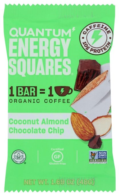 QUANTUM ENERGY SQUARES: Coconut Almond Chocolate Chip Bar, 1.69 oz