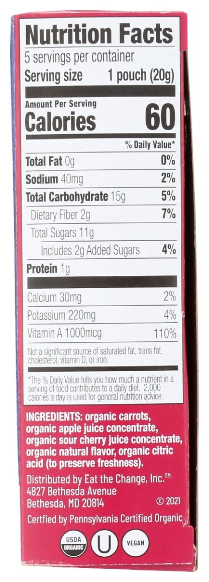 EAT THE CHANGE: Organic Sour Cherry Berry Cosmic Carrot Chews, 3.5 oz