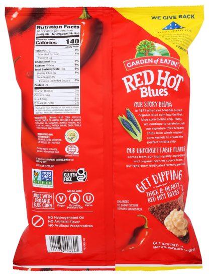 GARDEN OF EATIN: Chip Tortilla Red Hot, 10 oz