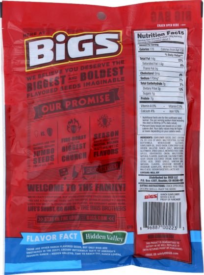 BIGS: Seed Snflwr Hddn Vly Ranch, 5.35 oz