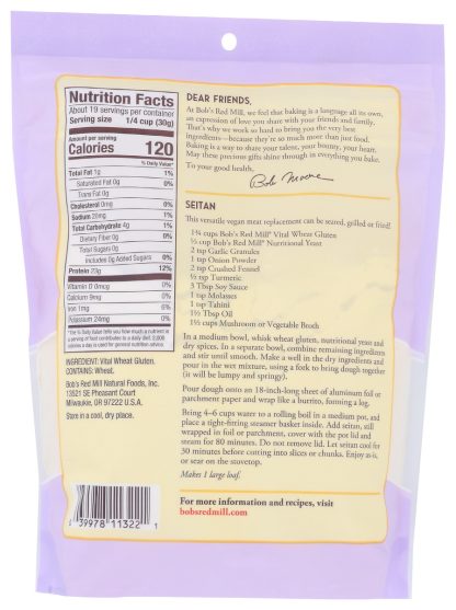 BOBS RED MILL: Flour Wheat Gluten, 20 oz