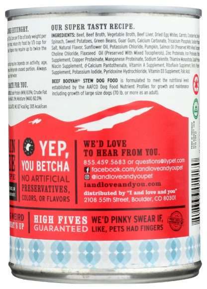 I&LOVE&YOU: Dog Food Can Beef Booyah Stew, 13 oz