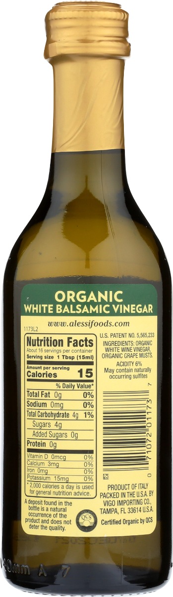ALESSI: Vinegar Balsamic Wht Org, 8.5 oz