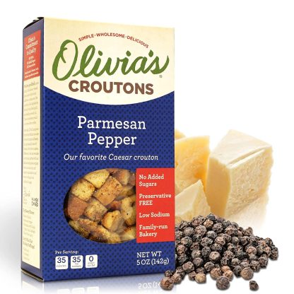 OLIVIAS CROUTONS: Parmesan Pepper, 5 oz