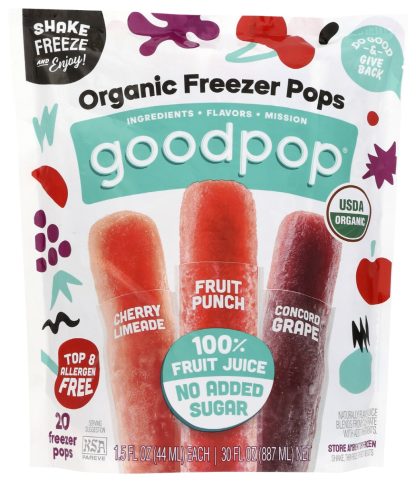 GOODPOPS: Organic Freezer Pops 20Count, 30 FL OZ