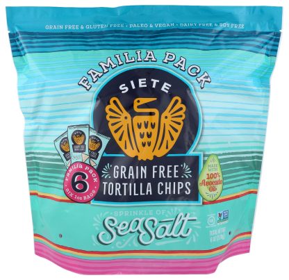 SIETE: Sea Salt Grain Free Tortilla Chips 6Pack, 6 oz