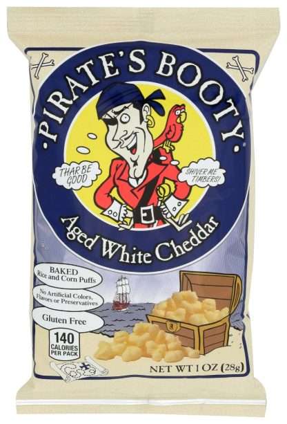 PIRATE BRANDS: Aged White Cheddar Rice and Corn Puffs, 1 oz