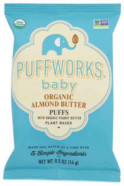 PUFFWORKS: Baby Organic Almond Butter Puffs, 0.5 oz