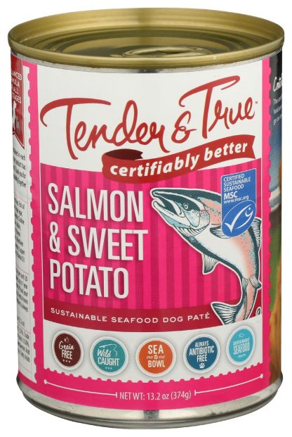 TENDER AND TRUE: Salmon and Sweet Potato Canned Dog Food, 13.2 oz