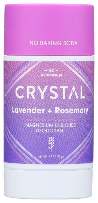 CRYSTAL BODY DEODORANT: Magnesium Enriched Deodorant Lavender Plus Rosemary, 2.5 oz