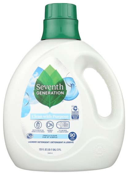 SEVENTH GENERATION: Liquid Laundry Detergent Free and Clear, 135 FL OZ
