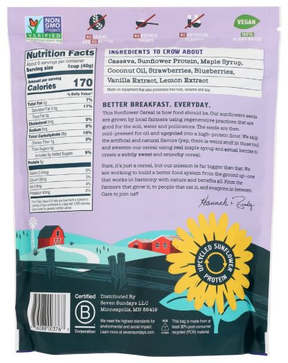 SEVEN SUNDAYS: Real Berry Sunflower Cereal, 8 oz