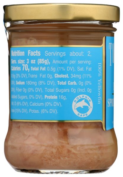 TONNINO: Tuna Fillets In Spring Water, 6.7 oz