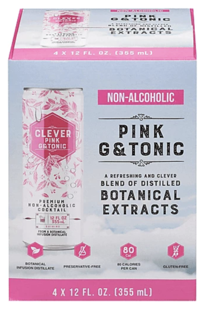 CLEVER: Mixer Pink G Tonic Na 4Pk, 48 FL OZ