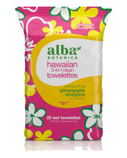 ALBA BOTANICA: Hawaiian 3 in 1 Towelettes, 7.2 oz