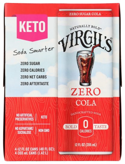 VIRGILS: Cola Zero Sugar 4Pk, 48 FL OZ