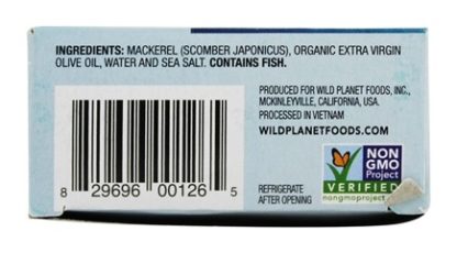 WILD PLANET: Mackerel Wild Fillet in Extra Virgin Olive Oil, 4.4 oz