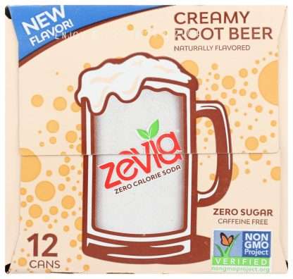 ZEVIA: Zero Calorie Creamy Rootbeer Soda, 144 FL OZ
