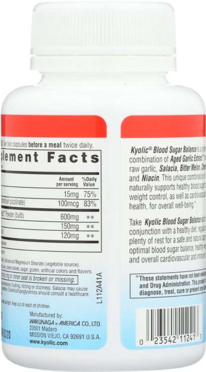 KYOLIC: Aged Garlic Extract Blood Sugar Balance, 100 capsules