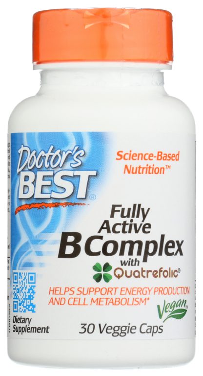 DOCTORS BEST: Fully Active B Complex with Quatrefolic, 30 vc