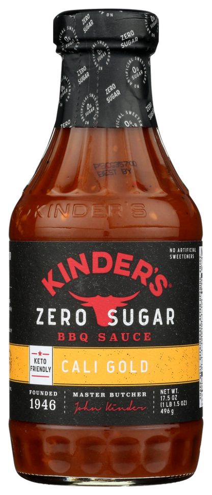 KINDERS: Zero Sugar Cali Gold Bbq Sauce, 17.5 oz