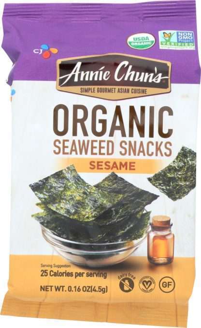 ANNIE CHUNS: Seaweed Snack Sesame Mini, 0.16 oz