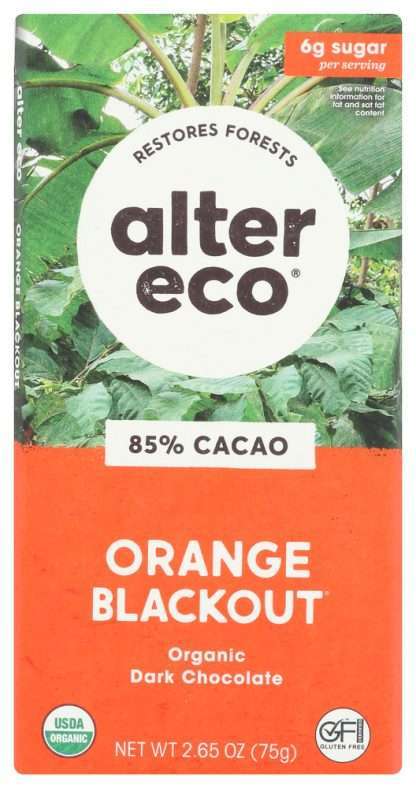 ALTER ECO: Orange Blackout Dark Chocolate Bar, 2.65 oz