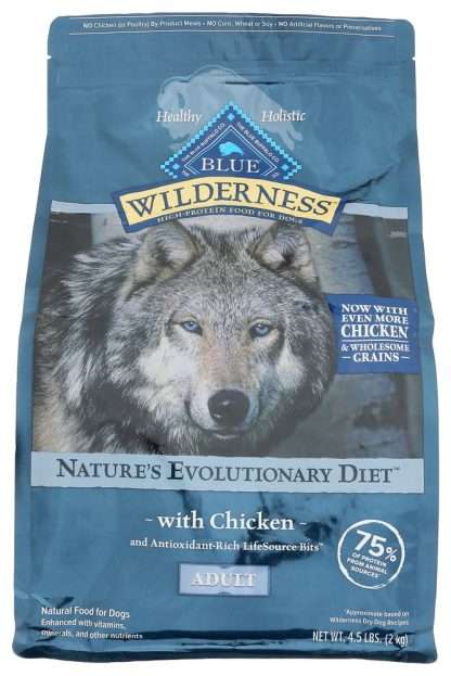 BLUE BUFFALO: Dog Food Wldrnss Adlt Chkn, 4.5 LB