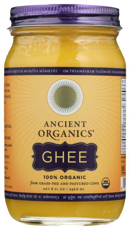 ANCIENT ORGANICS: Organics Ghee Butter, 8 FL OZ