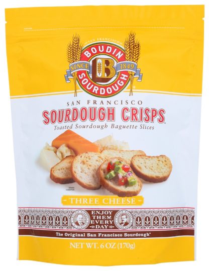 BOUDIN SOURDOUGH: Crisps Three Cheese, 6 oz