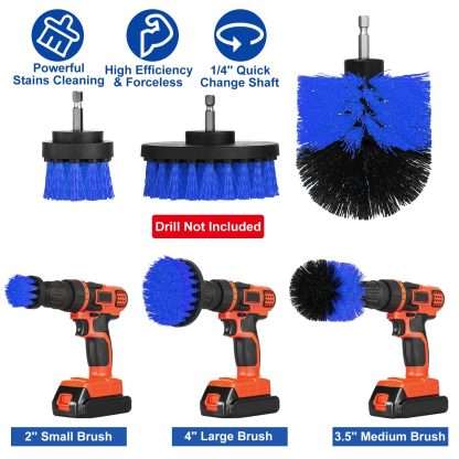 3Pcs/Set Drill Brush Power Scrubber Cleaning Brush for Car Carpet Wall Tile Tub Cleaner Combo