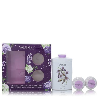 English Lavender by Yardley London Gift Set -- 7 oz Perfumed Talc + 2-3.5 oz Soap
