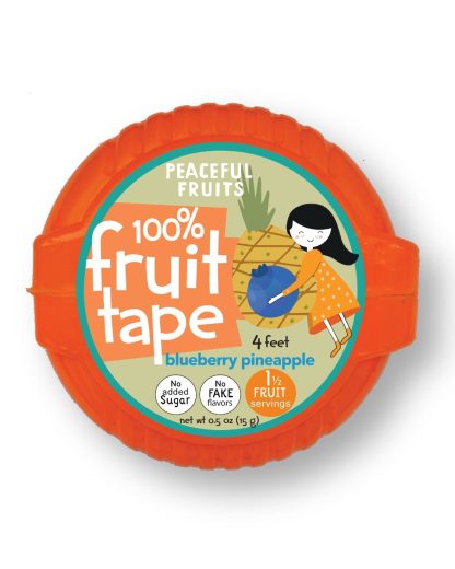 PEACEFUL FRUITS: Blueberry Pineapple Candy Fruit Tape, 0.5 oz
