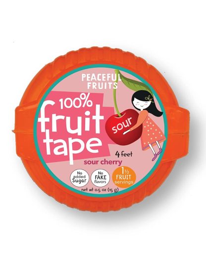 PEACEFUL FRUITS: Sour Cherry Candy Fruit Tape, 0.5 oz