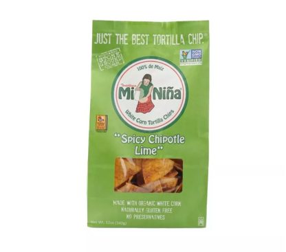 MI NINA: Spicy Chipotle Lime Tortilla Chips, 12 oz