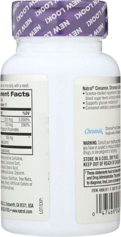 NATROL: Cinnamon Biotin Chromium, 60 tablets