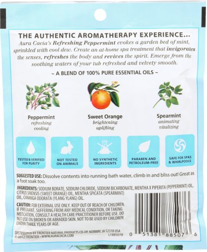 AURA CACIA: Aromatherapy Mineral Bath Refreshing Peppermint , 2.5 Oz