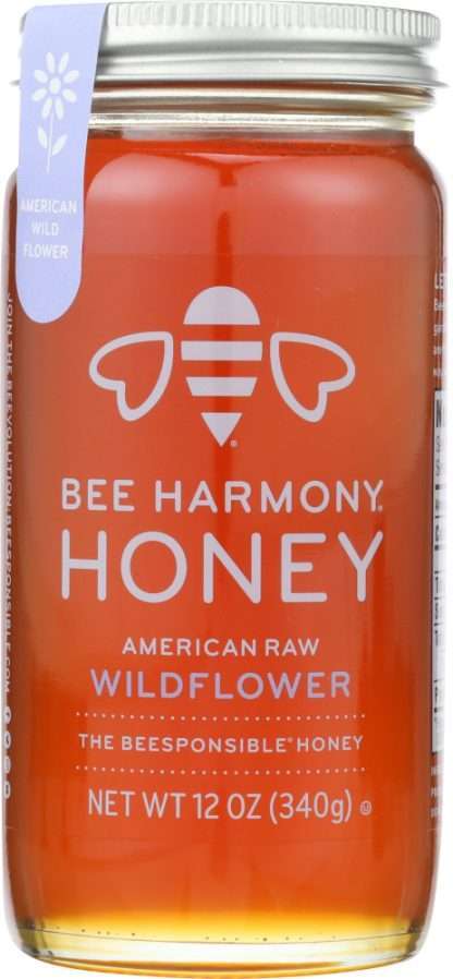 BEE HARMONY: American Raw Wildflower Honey, 12 oz