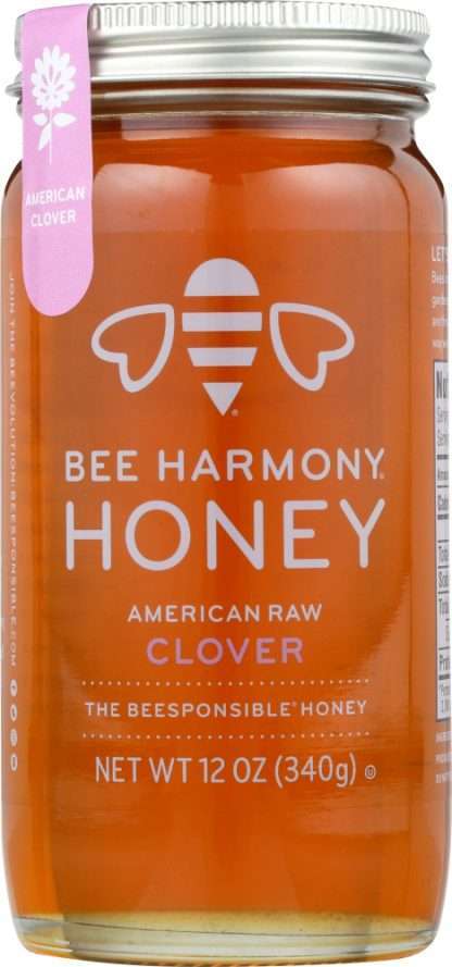 BEE HARMONY: American Raw Clover Honey, 12 oz
