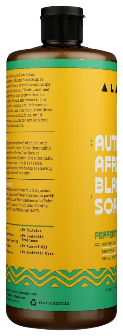 ALAFFIA: Soap Auth Blk Peppermint, 32 FL OZ