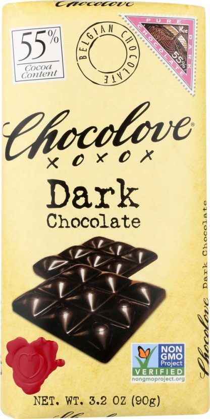 CHOCOLOVE: Dark Chocolate Bar, 3.2 oz