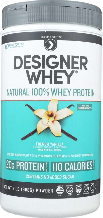 DESIGNER PROTEIN WHEY: 100% Premium Protein French Vanilla, 2 lb